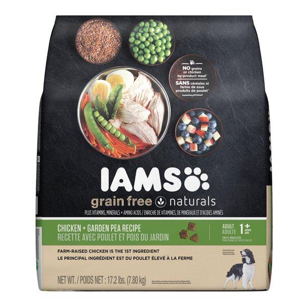 Iams Grain Free Naturals Adult Dog Chicken And Garden Pea Recipe Dry Dog Food 17.2 Pounds