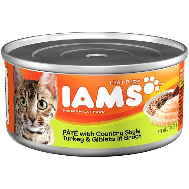 Iams Pate With Country Style Turkey & Giblets In Broth Cat Food 3Oz Can  (Case Of 24)