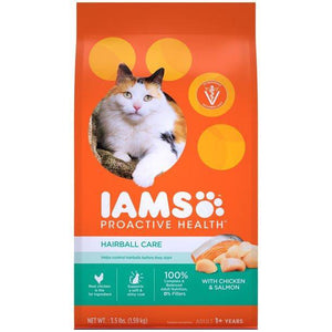 Iams Proactive Health Adult Hairball Care Cat Food 3.5Lb - Pet Totality