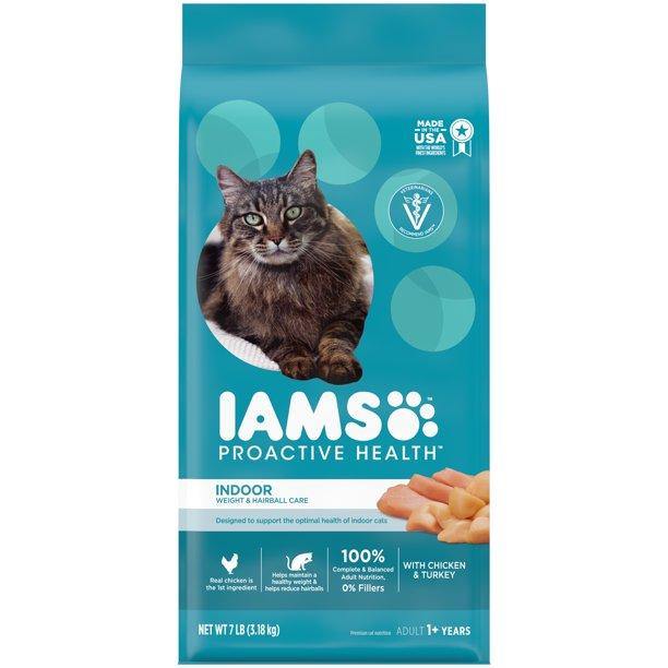 Iams Proactive Health Adult Indoor Weight & Hairball Care Cat Food 7Lb