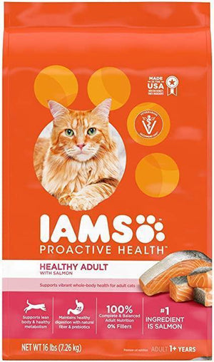 Iams Proactive Health Adult Salmon & Tuna Dry Cat Food 16Lbs - Pet Totality
