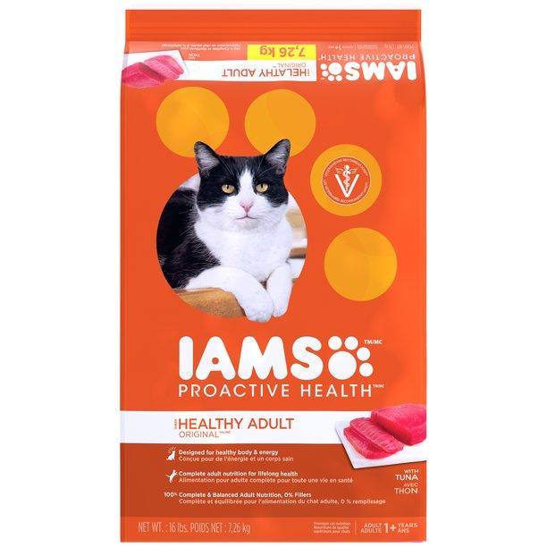 Iams Proactive Health Healthy Adult Original With Tuna Dry Cat Food 16Lbs