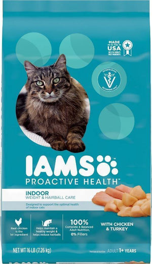 Iams Proactive Health Indoor Weight & Hairball Care Cat Food 16Lb - Pet Totality