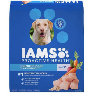 Iams Proactive Health Large Breed Senior Plus Dry Dog Food 26.2 Pounds - Pet Totality