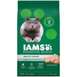 Iams Proactive Health Lively Senior Plus 11+ Cat Food 3.5Lb - Pet Totality