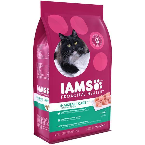 Iams Proactive Health Mature Adult Hairball Care Cat Food 3.5Lb
