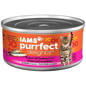 Iams Purrfect Delights Packed With Sardines Dinner Cat Food 3Oz Can (Case Of 24) - Pet Totality