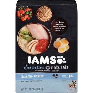Iams Sensitive Naturals Adult Ocean Fish And Rice Recipe Dry Dog Food 17.2 Pounds - Pet Totality