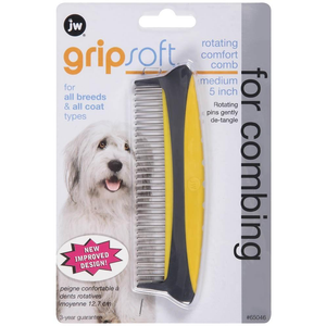 Jw Pet Gripsoft Rotating Comfort Comb Medium 5In - Pet Totality