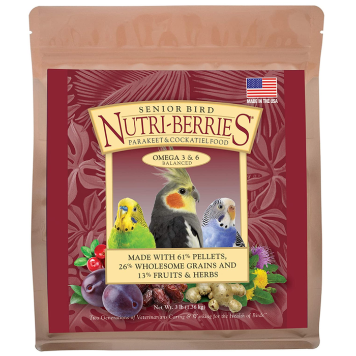 Lafeber Nutri-Berries Senior Cockatiel Bird Food 3Lb