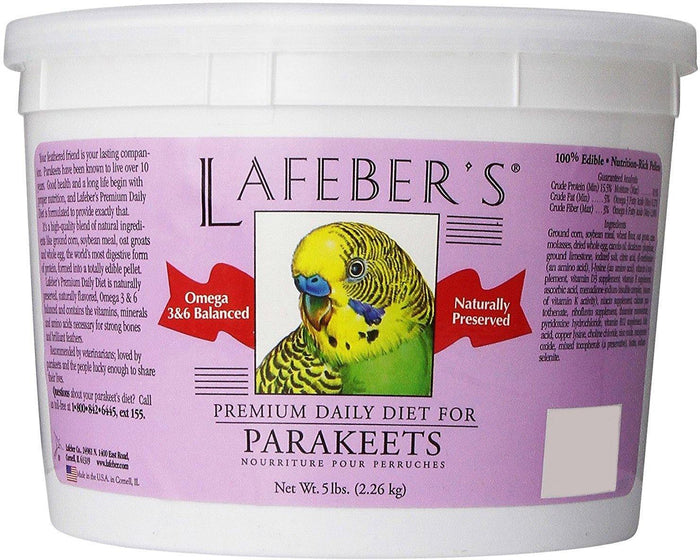 Lafeber Premium Diet Parakeet Pellets Parakeet 5Lb