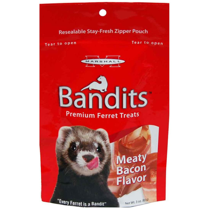 Marshall Pet Bandits Ferret Treat, Meaty Bacon, 3Oz