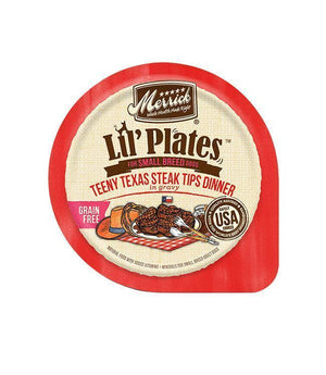 Merrick Dog Lil Plates Grain Free Teeny Texas Steak Tips 3.5Oz (Case Of 12) - Pet Totality