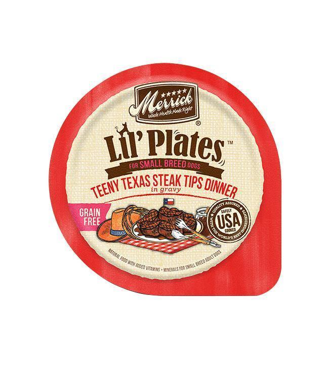 Merrick Dog Lil Plates Grain Free Teeny Texas Steak Tips 3.5Oz (Case Of 12)