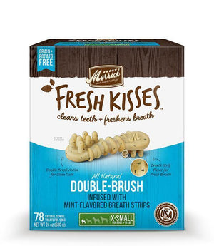 Merrick Fresh Kisses Mint Breath Strips For Extra Small Dogs (7-17 Lbs) 24Oz - Pet Totality