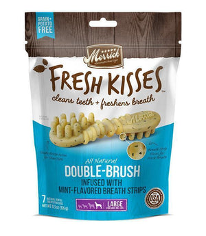 Merrick Fresh Kisses Mint Breath Strips For Large Dogs (70+ Lbs) 11.7Oz - Pet Totality