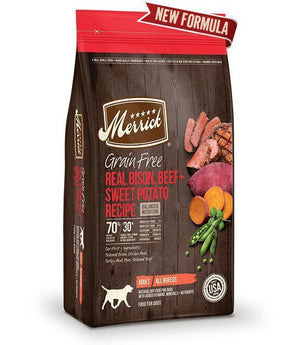 Merrick Grain Free Real Bison Beef And Sweet Potato Recipe 10 Lb - Pet Totality