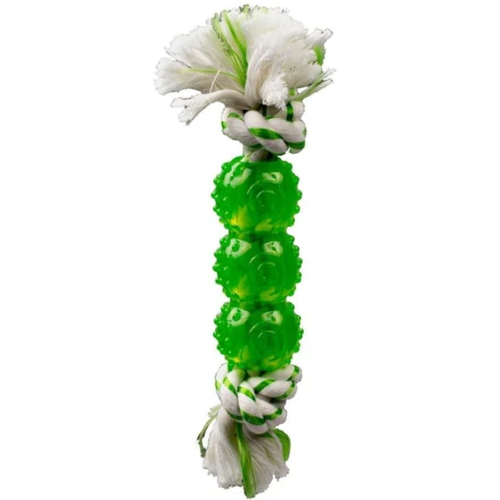 Multipet Canine Clean Spearmint Rope With 3 Tpr Balls 6.5In