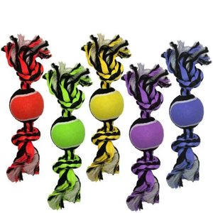 Multipet Nuts For Knots 2-Knot Rope With Tennis Ball 10In - Pet Totality