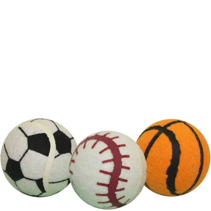 Multipet Sport Tennis Ball Dog Toy 3Pk