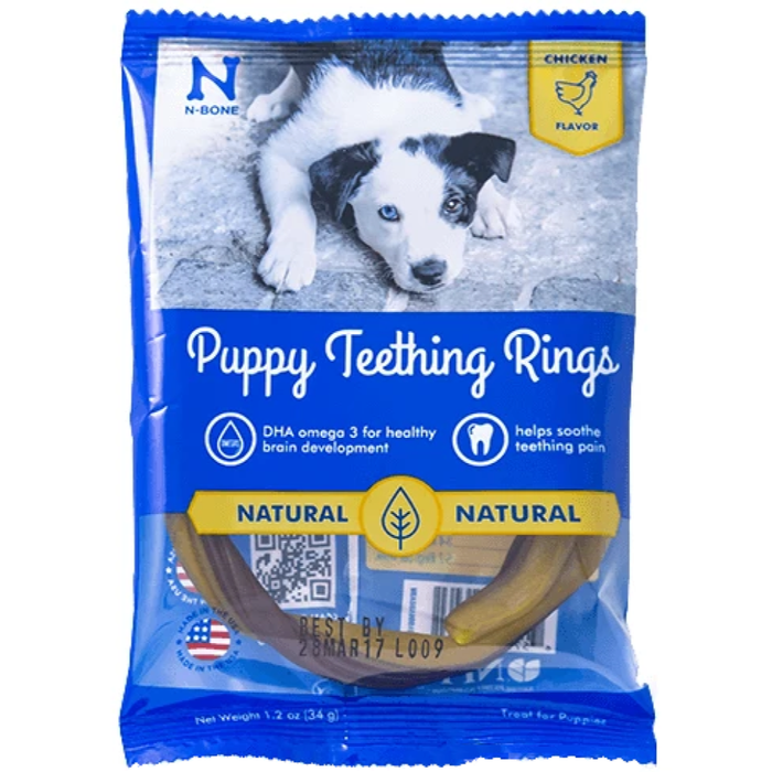 N-Bone Puppy Teething Ring Chicken Flavor Single