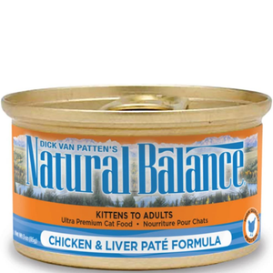 Natural Balance Chicken & Liver Pate Formula Canned Cat Food 24/5.5Oz - Pet Totality