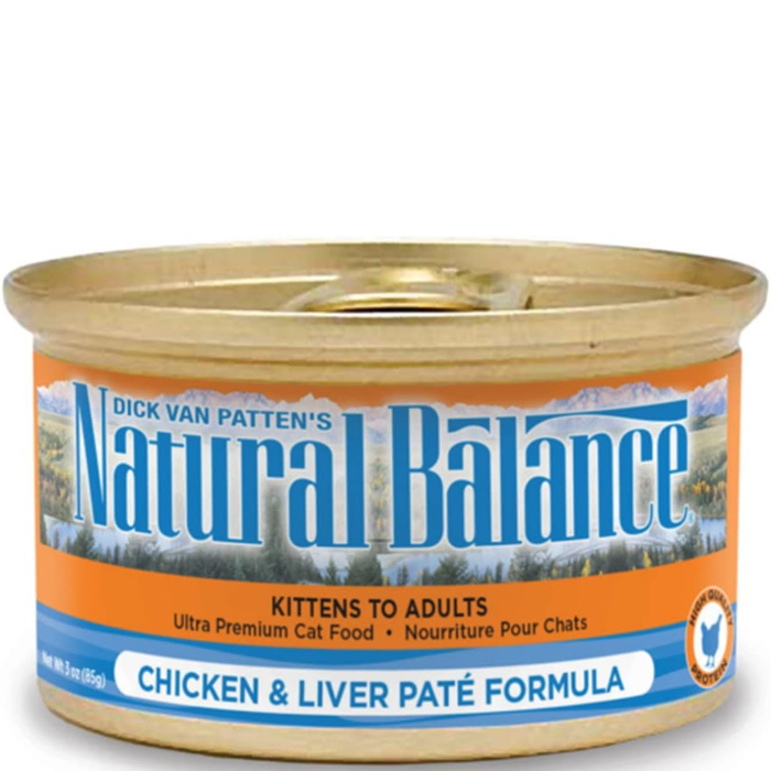 Natural Balance Chicken & Liver Pate Formula Canned Cat Food 24/5.5Oz