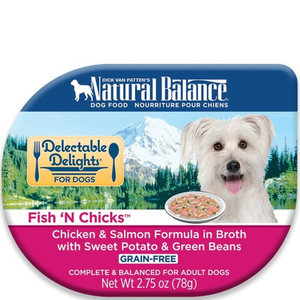Natural Balance Delectable Delights Fish 'N Chicks In Broth Dog Food 24Ea/2.75Oz - Pet Totality