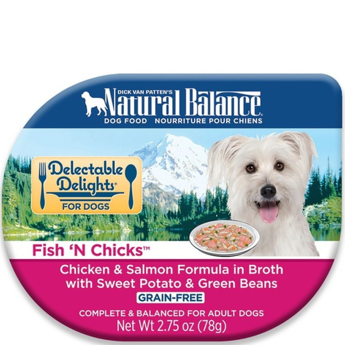 Natural Balance Delectable Delights Fish 'N Chicks In Broth Dog Food 24Ea/2.75Oz