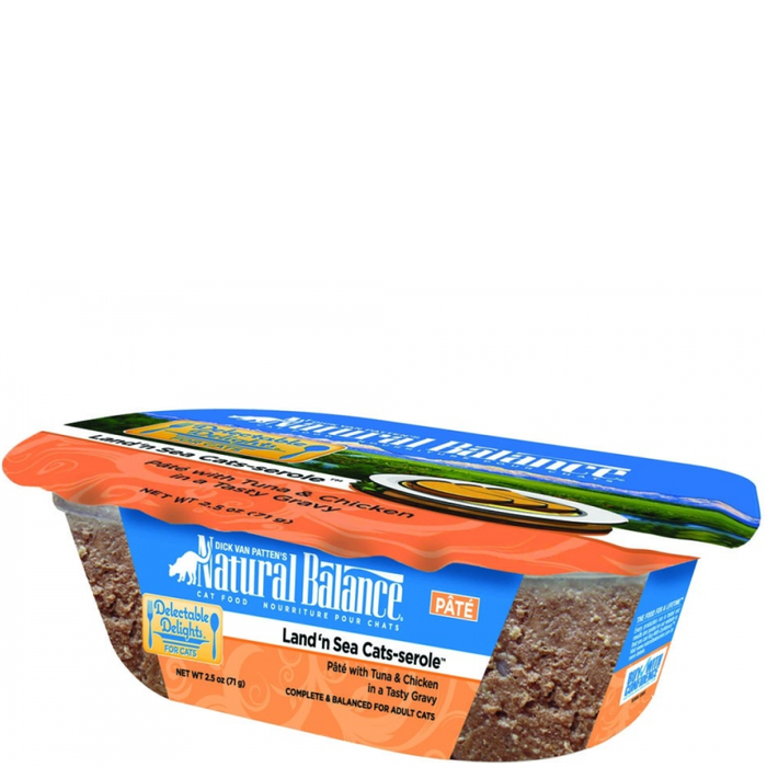 Natural Balance Delectable Delights Land 'N Sea Cat-Serole Cat Pate 2.5Oz Tub