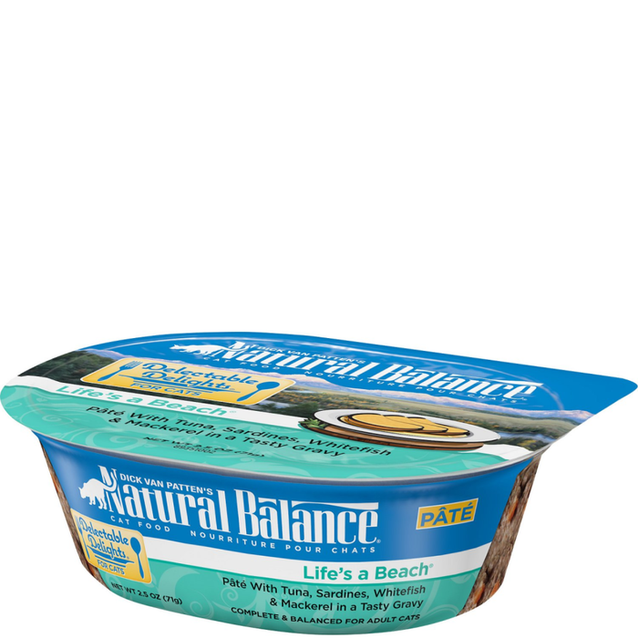 Natural Balance Delectable Delights Life'S A Beach Cat Pate 2.5Oz Tub