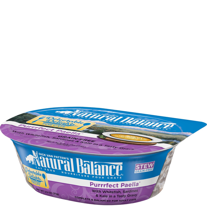 Natural Balance Delectable Delights Purrrfect Paella Cat Stew 2.5Oz Tub