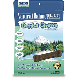 Natural Balance Dental Chews Fresh & Clean Formula Medium 13Oz - Pet Totality
