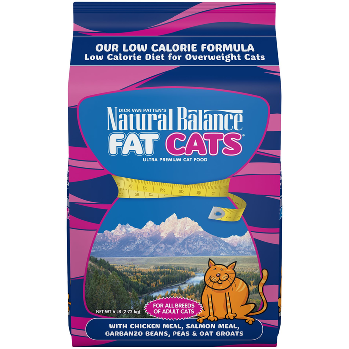 Natural Balance Fat Cats Chicken & Salmon Formula Low Calorie Dry Cat Food 6Lbs