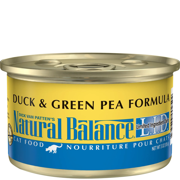 Natural Balance L.I.D. Duck & Green Pea Formula Canned Cat Food 3Oz