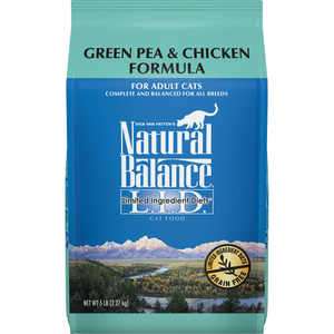 Natural Balance L.I.D. Green Pea & Chicken Formula Dry Cat Food 5Lb - Pet Totality