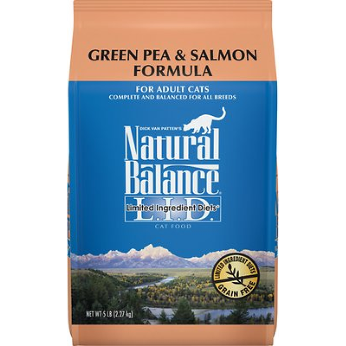 Natural Balance L.I.D. Green Pea & Salmon Formula Dry Cat Food 5Lb