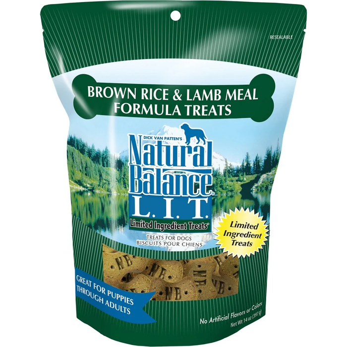 Natural Balance L.I.T. Limited Ingredient Treats Brown Rice & Lamb Meal 14Oz