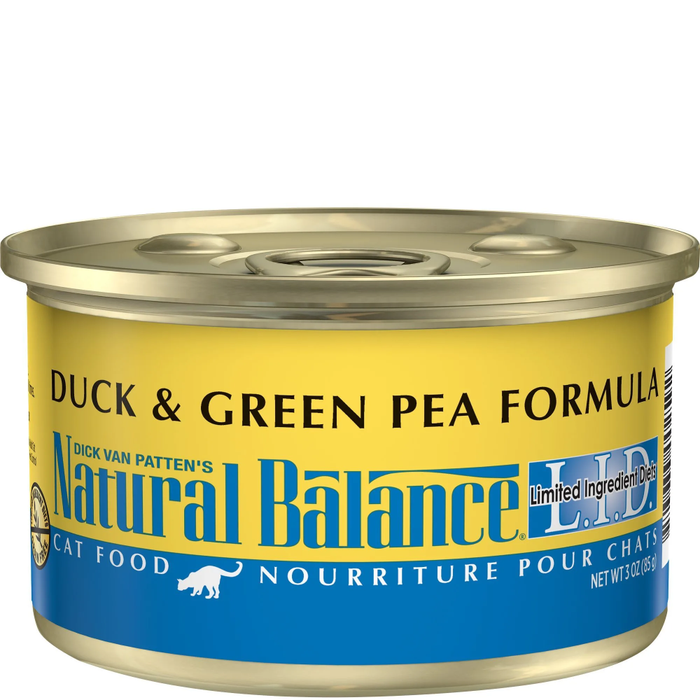Natural Balance Lid Duck & Green Pea Formula Canned Cat Food 24/5.5Oz