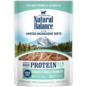 Natural Balance Lid High Protein Chicken Formula Cat Food Pouch 2.5Oz - Pet Totality