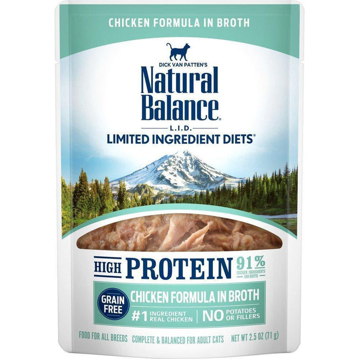 Natural Balance Lid High Protein Chicken Formula Cat Food Pouch 2.5Oz