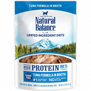 Natural Balance Lid High Protein Tuna Formula Cat Food Pouch 2.5Oz - Pet Totality