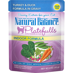 Natural Balance Platefulls Indoor Turkey & Duck Formula In Gravy Cat Food 3Oz - Pet Totality