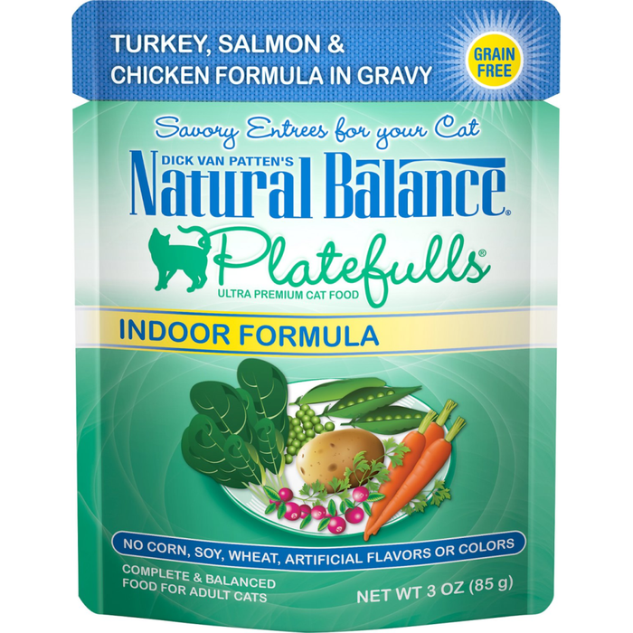Natural Balance Platefulls Indoor Turkey Salmon & Chicken In Gravy Cat Food