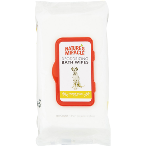 Nature'S Miracle Deodorizing Bath Wipes Honey Sage Scent 100Ct - Pet Totality