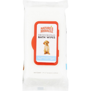 Nature'S Miracle Deodorizing Bath Wipes Spring Waters Scent 100Ct - Pet Totality