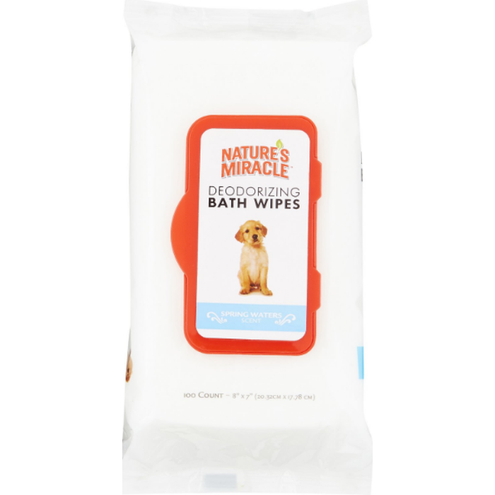 Nature'S Miracle Deodorizing Bath Wipes Spring Waters Scent 100Ct