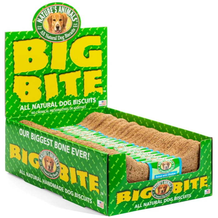 Natures Animals All Natural Big Bite Dog Biscuit Chicken Bulk 8In/24Pc