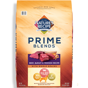 Natures Recipe Prime Blends Dry Dog Food Beef Barley & Venison 24Lb - Pet Totality