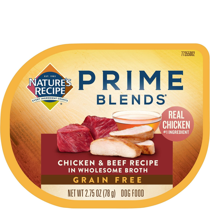 Natures Recipe Prime Blends Wet Dog Food Chicken And Beef 2.75Oz